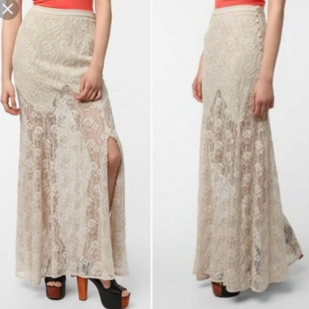 Maxi Ivory Crochet Mermaid Skirt
